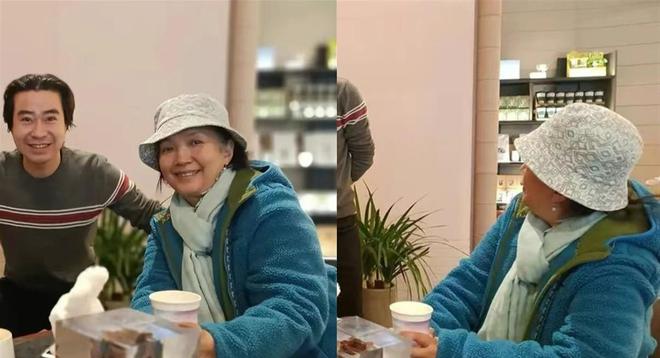 吕丽萍夫妇回国！62岁穿羊羔毛戴帽喝咖啡打扮洋气跟老公不搭调(图4)
